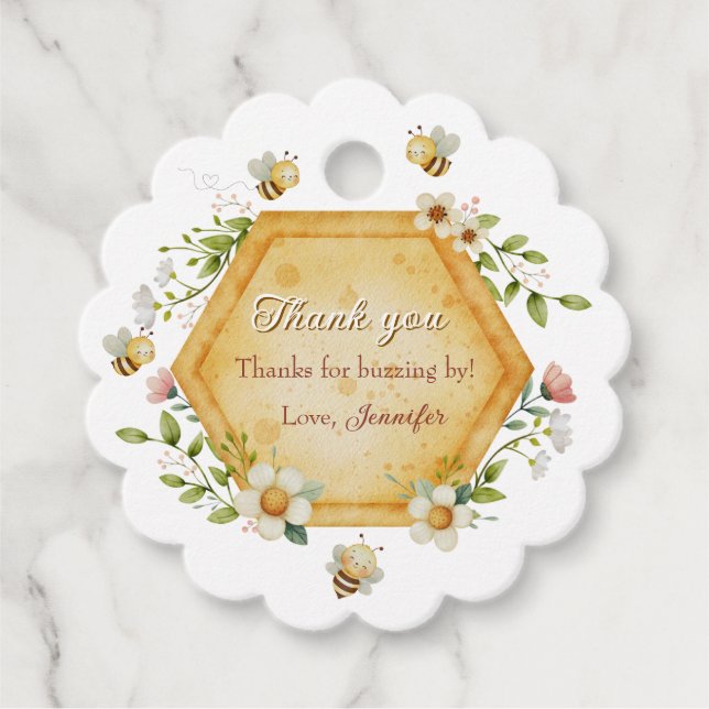 Süß eine Biene zu sein Ein Blumenhonigwabenmuster Geschenkanhänger (Vorderseite)