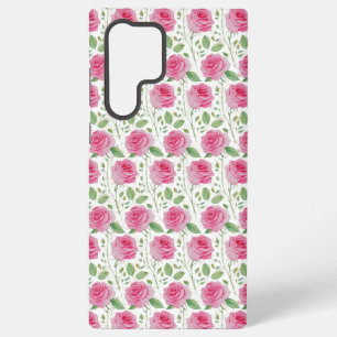 Süß, florales/rosenfarbenes Wiederholungsmuster Samsung Galaxy Hülle