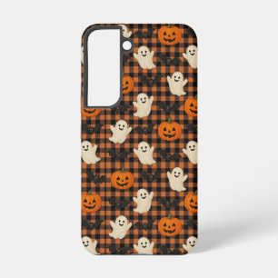 Süß, Gingham-Halloween-Geist-Kürbis-Fledermäuse Samsung Galaxy Hülle