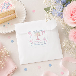 Süß Haben Sie Kuchen und essen Sie es Zwei 2. Gebu Quadratischer Aufkleber