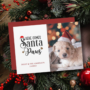Süß Hier kommt Santa Paws Hund Weihnachten Foto