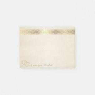 Süß, hübsch, stilvoll, elegant, Spitze, Herzen Post-it Klebezettel