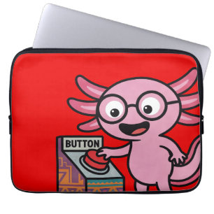 Süß ich Axolotl Fragen aztek Oh Nein roter Knopf Laptopschutzhülle
