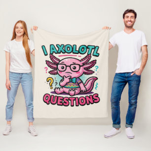 Süß ich Axolotl Fragen aztekischer Nerd mit Brille Fleecedecke