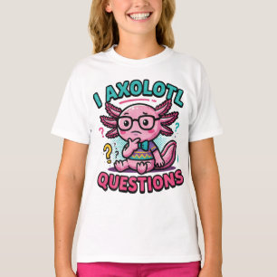 Süß ich Axolotl Fragen aztekischer Nerd mit Brille T-Shirt