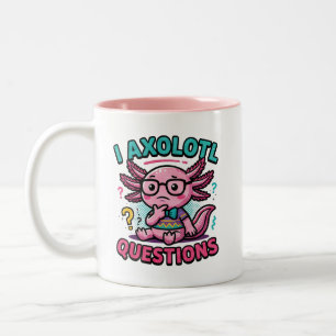 Süß ich Axolotl Fragen aztekischer Nerd mit Brille Zweifarbige Tasse