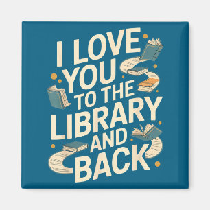 Süß ich liebe dich Bibliothek zurück lustiger Bibl Magnet