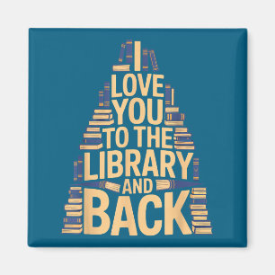 Süß ich liebe dich Bibliothek zurück lustiger Bibl Magnet