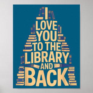 Süß ich liebe dich Bibliothek zurück lustiger Bibl Poster