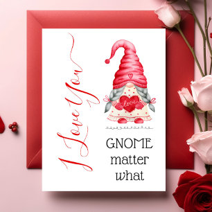 Süß ich liebe dich Mädchen Gnom egal was Valentins Karte