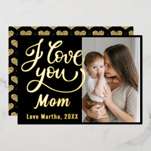 Süß ich liebe dich Mama Muttertags-Foto Folien Feiertagskarte