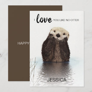 Süß ich liebe dich wie keinen Otter Valentinstag Feiertagskarte