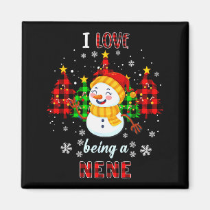 Süß, ich liebe es, ein Nene-Schneemann-Weihnachten Magnet