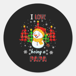 Süß, ich liebe es, ein Papa-Schneemann zu sein, We Runder Aufkleber