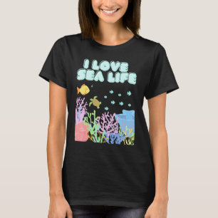 Süß Ich Liebe Meer Leben Fisch Ozean Schildkröte S T-Shirt