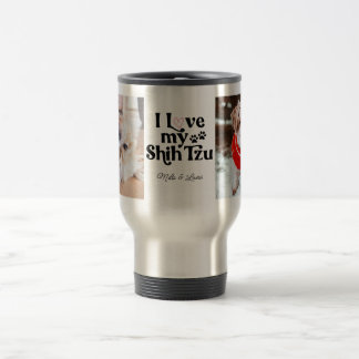 Süß Ich Liebe Mein Shih Tzu 2 Foto Hundeliebhaber Reisebecher