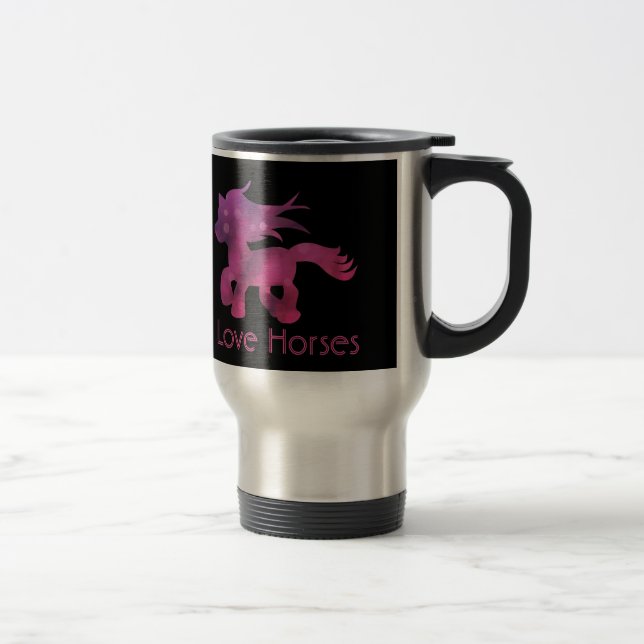 Süß Ich liebe Pferde Reisebecher (Rechts)