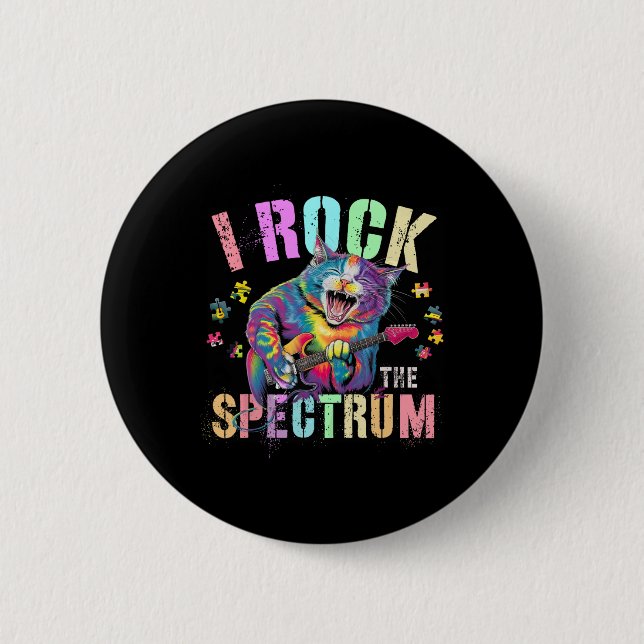 Süß ich rocke das Spektrum Autismus stolze Mutter  Button (Vorderseite)