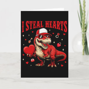 Süß ich stehle Herzen Valentinstag Jungen Dinosaur Karte