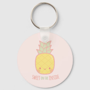 Süß im Inneren Ananas Doodle Schlüsselanhänger