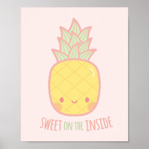 Süß im Inneren Ananas Wanddekoration Poster
