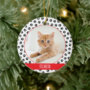 SÜSS! 🐈Katzen-Foto-Ornament – Fügen Sie Ihr Katze Keramik Ornament