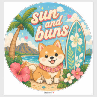 süß kawaii hawaii aufkleber
