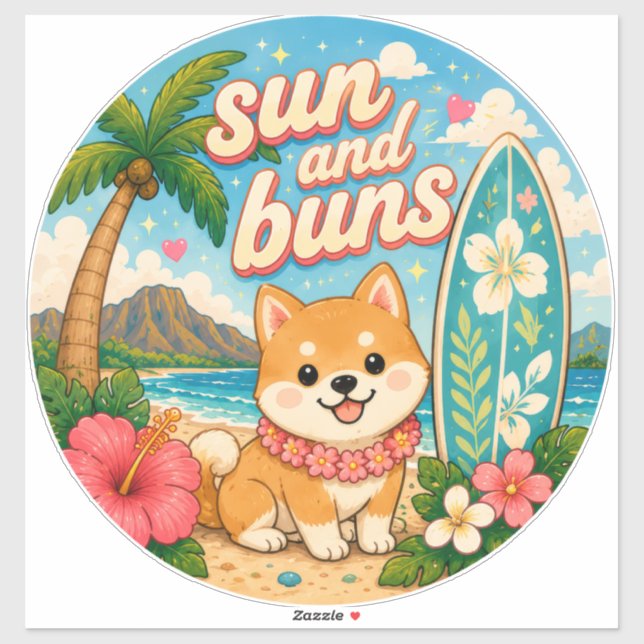 süß kawaii hawaii  aufkleber (Blatt)