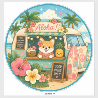 süß kawaii hawaii aufkleber