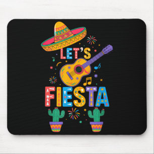 Süß Lass uns Fiesta Kaktus Gitarre Mexikanische Pa Mousepad