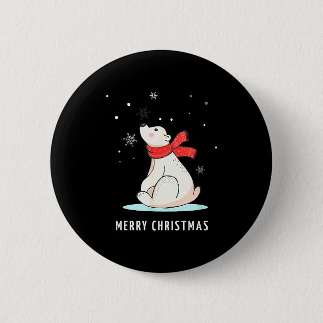 Süß Lustig &amp; Einzigartiger Weihnachts Lar Bär  Button (Vorderseite)