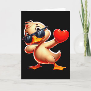 Süß Lustig Coole Ente Dabbing Herz Valentinstag Karte