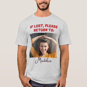 Süß Lustig Wenn Verloren Bitte An Paar-Foto Zurück T-Shirt
