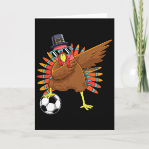 Süß lustiger Fußball Thanksgiving Dabbing Truthahn Karte