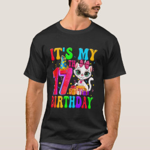 Süß Mein 17. Geburtstag 17 Jahre alte Katze Geburt T-Shirt