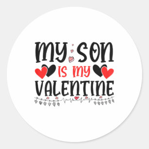 Süß Mein Sohn ist mein Valentinstag-Mama Herz Vale Runder Aufkleber