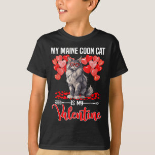 Süß Meine Maine Coon Katze ist mein Valentinstag V T-Shirt