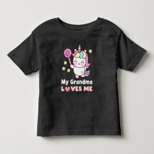 Süß Meine Oma liebt mich Einhorn Kleinkind T-shirt