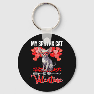 Süß Meine Sphynx-Katze ist mein Valentinstag-Valen Schlüsselanhänger