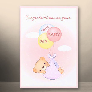 Süß! Neue Baby Girl Faltkarte Karte