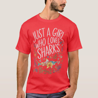 Süß nur ein Mädchen, das Haie liebt Männer Frauen  T-Shirt
