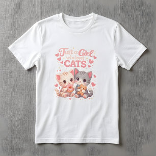 Süß Nur ein Mädchen das Katzen liebt Süße Kätzchen T-Shirt