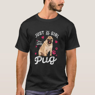 Süß nur ein Mädchen das Pug-Hund liebt T-Shirt