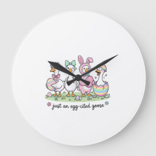 Süß, nur eine aufgeregte Gans Ostertag Mädchen Fra Große Wanduhr