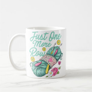 Süß, nur noch eine Reihe - Floral für Strickliebha Kaffeetasse