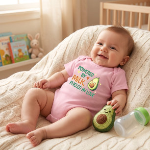 Süß Powered by Milk Fueled by Love Avocado Pink Baby Strampler