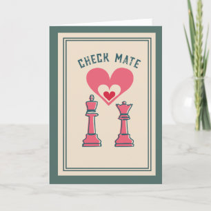 Süß Retro Lustig Schachmatt Valentinstag Feiertagskarte