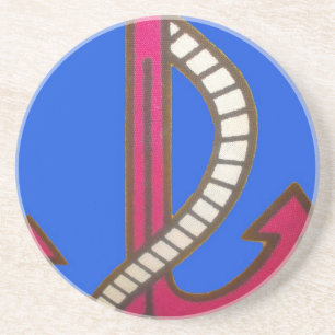 süß Retro Vintage Marineanker.jpg Untersetzer