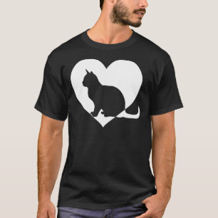 Süß Retro, wer Katzen liebt Schwarze Katze Weißes T-Shirt
