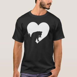 Süß Retro, wer Katzen liebt Schwarze Katze Weißes T-Shirt